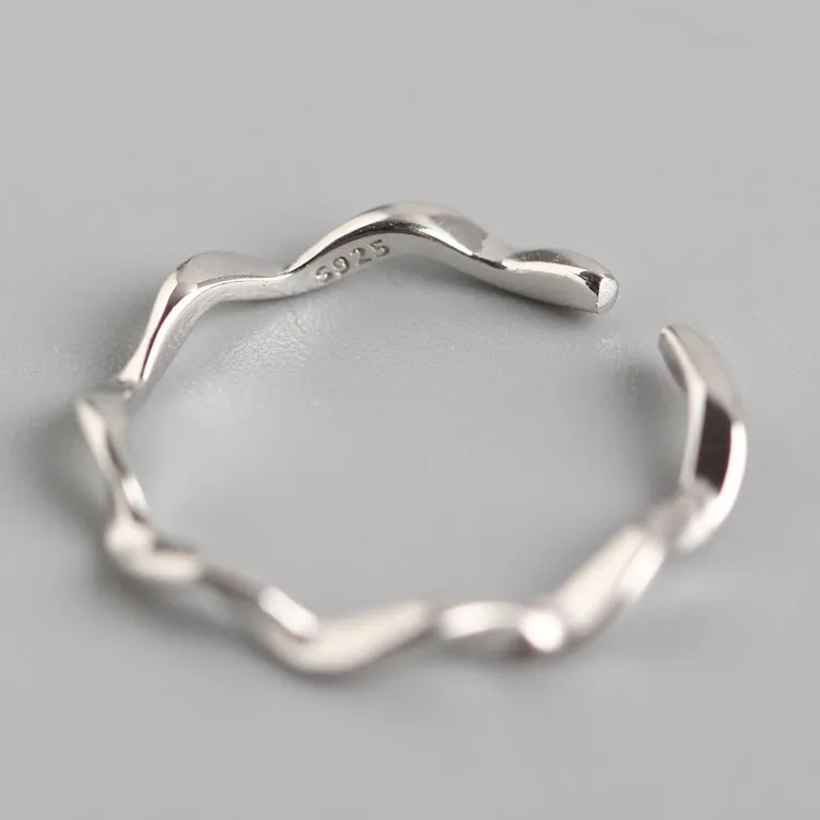 925 Sterling Silver Minimalist Women Mobius Silver Polishing Rings