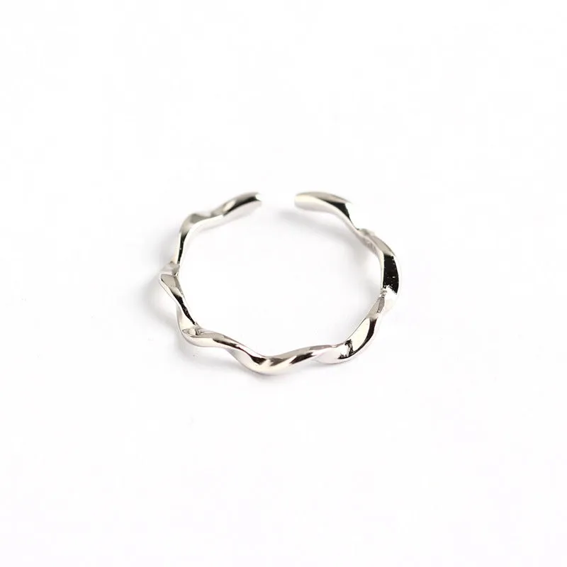 925 Sterling Silver Minimalist Women Mobius Silver Polishing Rings