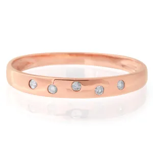 9ct Rose Gold 0.05 Carat Diamond Ring with 5 Brilliant Diamonds