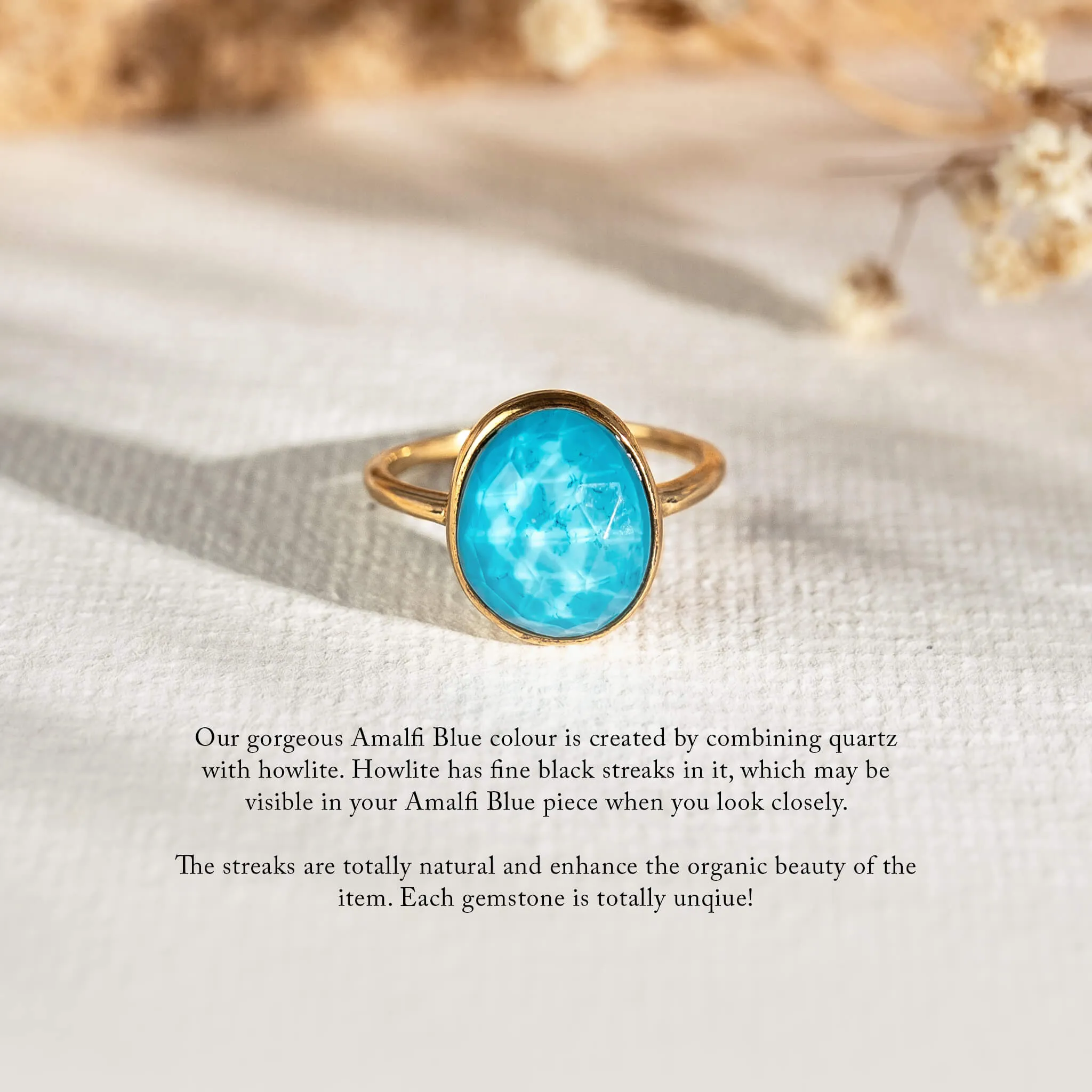 Amalfi Blue Statement Ring - Window to my Soul