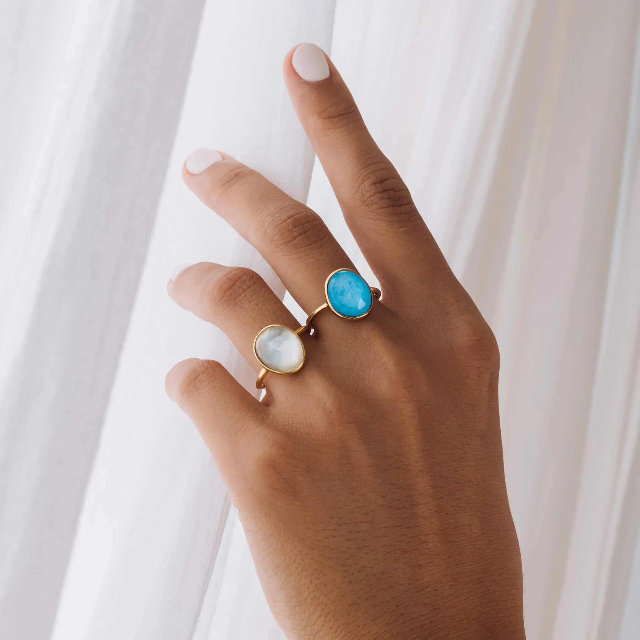 Amalfi Blue Statement Ring - Window to my Soul