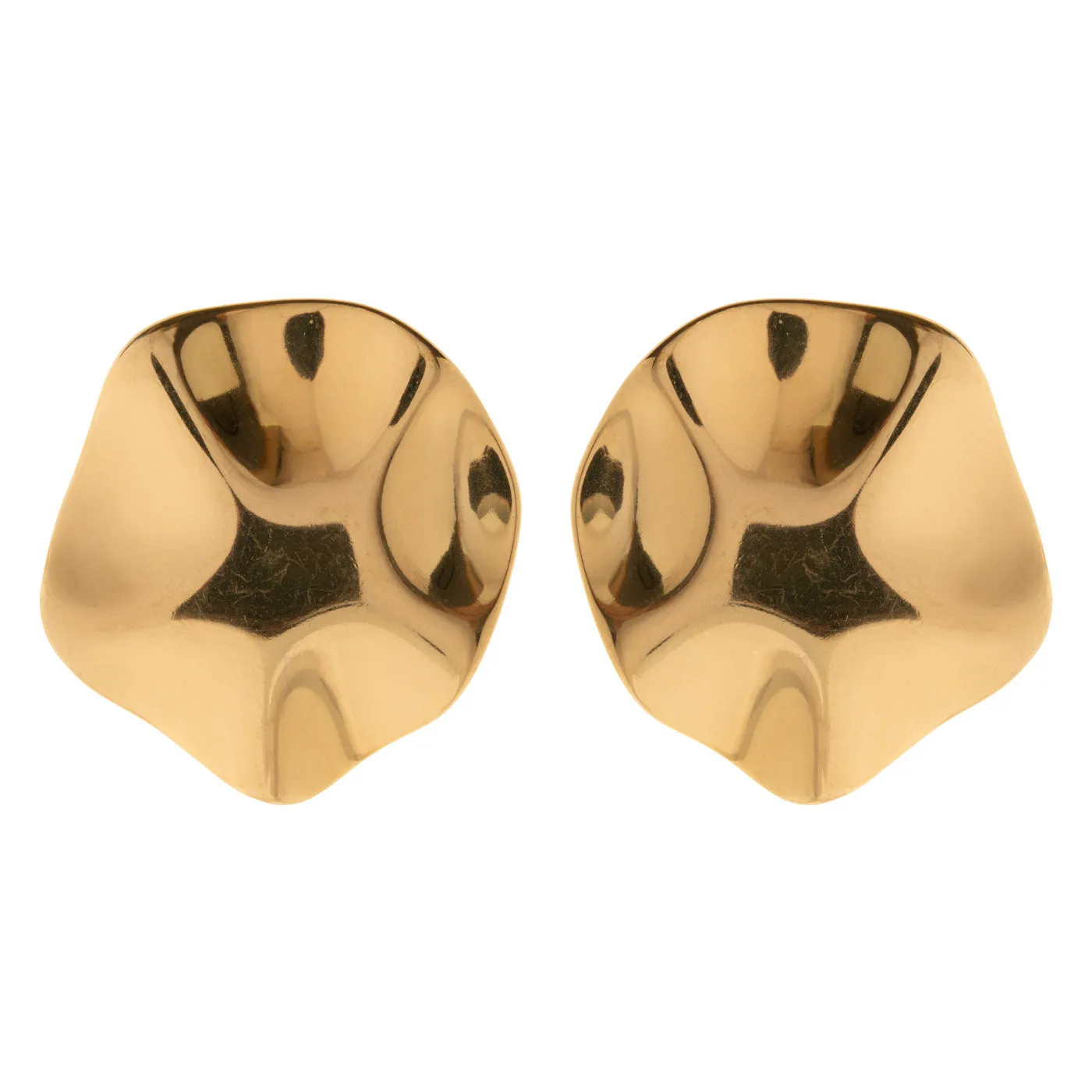 Amélie - Hammered Round Large Stud Earring Stainless Steel