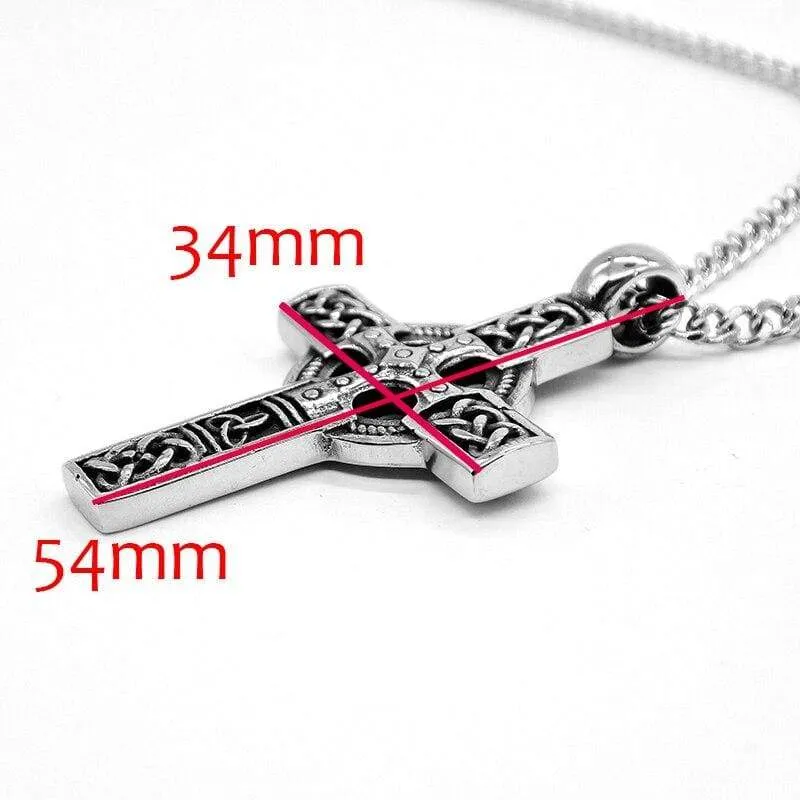 AMUMIU Stainless Steel Pendant Christian Bible Prayer Cross Pendant Men Necklace Charming Gifts Jewelry HZP348