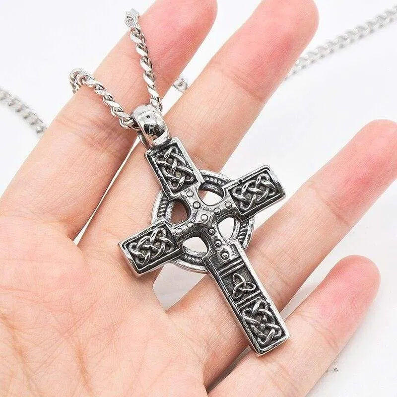 AMUMIU Stainless Steel Pendant Christian Bible Prayer Cross Pendant Men Necklace Charming Gifts Jewelry HZP348