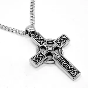 AMUMIU Stainless Steel Pendant Christian Bible Prayer Cross Pendant Men Necklace Charming Gifts Jewelry HZP348