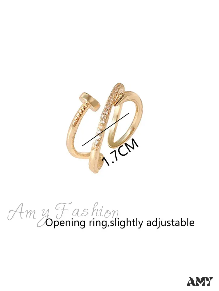 Amy Fashion - Minimalist Design Micro-inlaid Cubic Zirconia Stud Ring