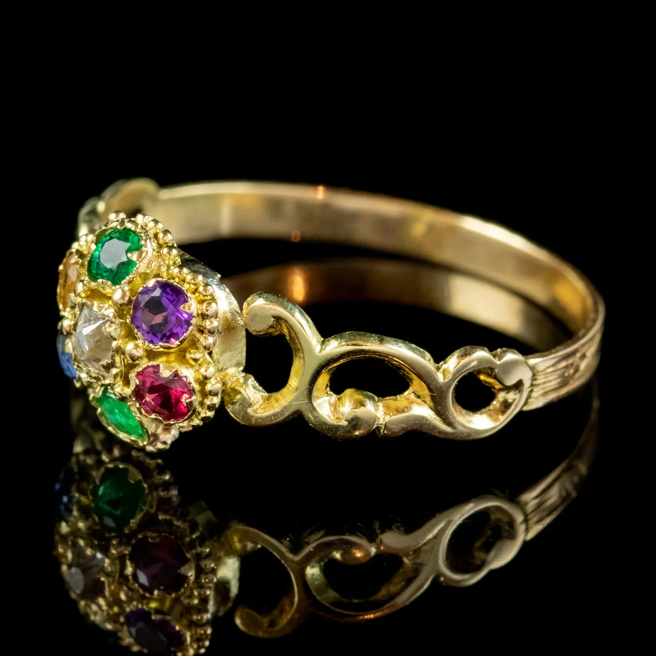 Antique Victorian Gemstone Dearest Ring Circa 1860