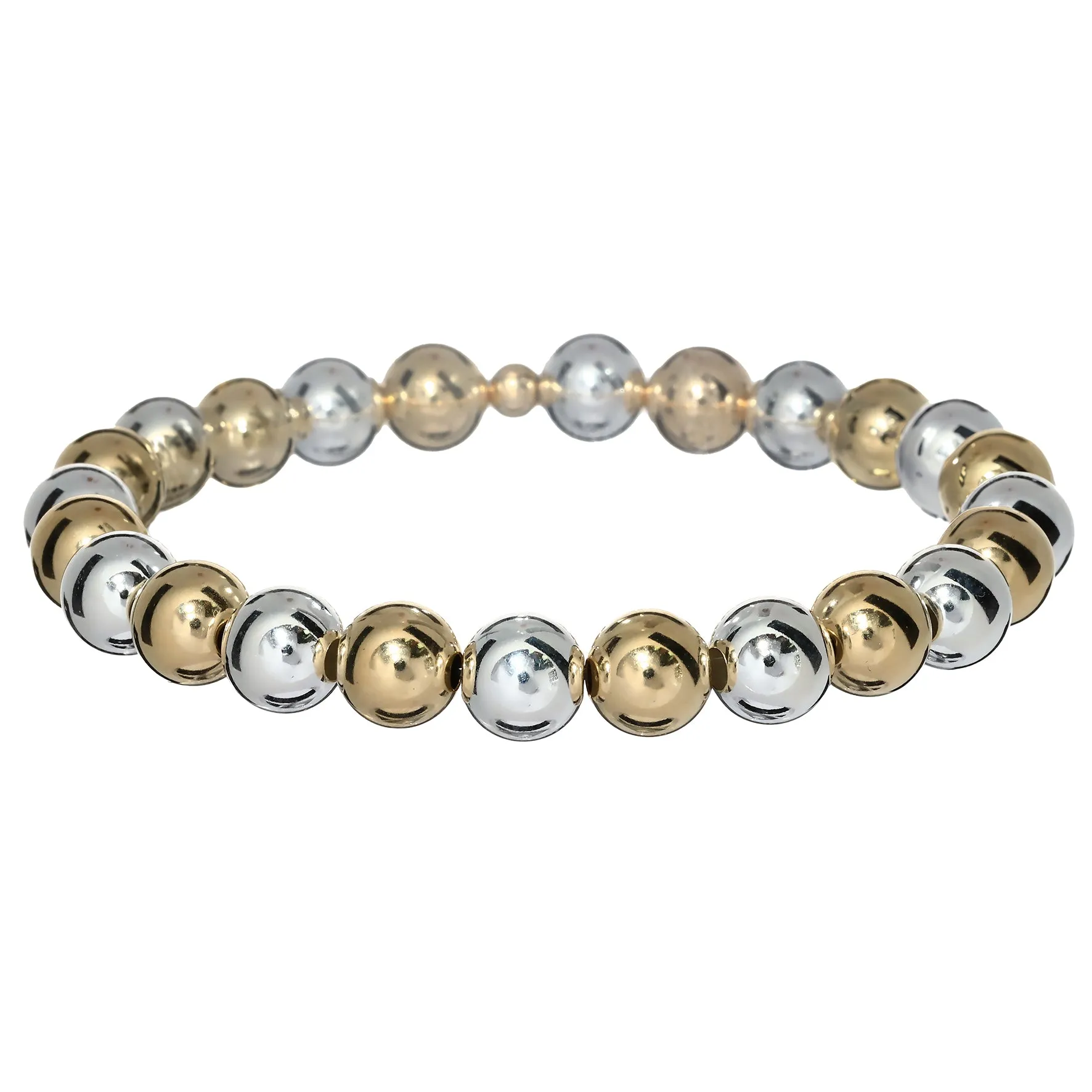 BARA BOHEME 14K Gold Filled 2-Tone Ball Bead Bracelet