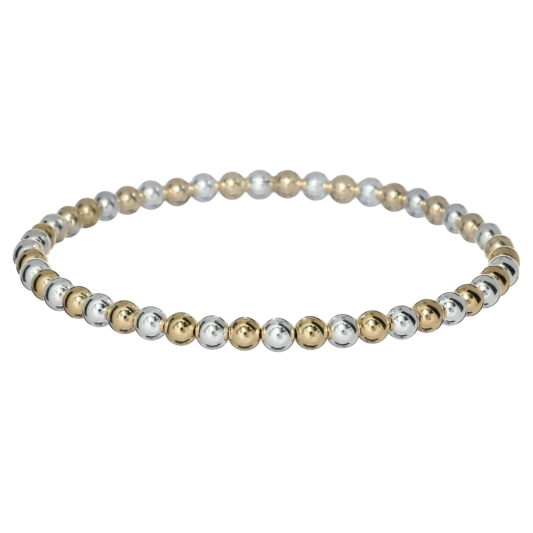 BARA BOHEME 14K Gold Filled 2-Tone Ball Bead Bracelet