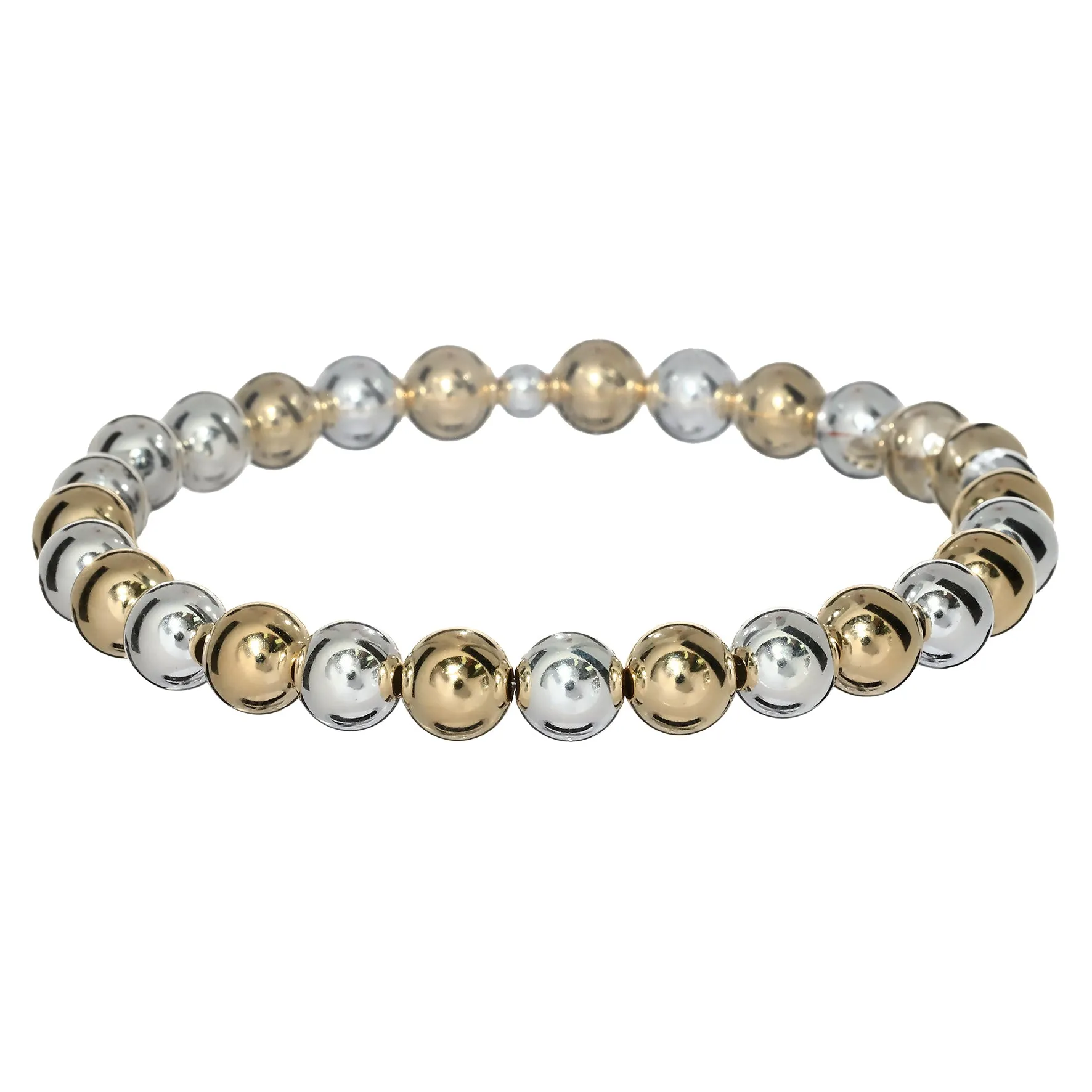 BARA BOHEME 14K Gold Filled 2-Tone Ball Bead Bracelet