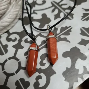 Bi - Point Gemstone Pendants - Red Jasper