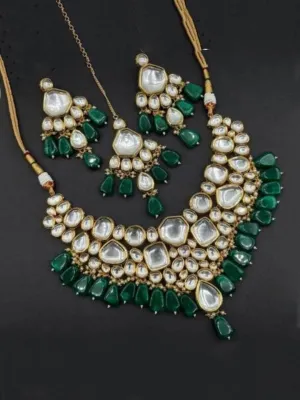 Big Kundan Onex Necklace Set