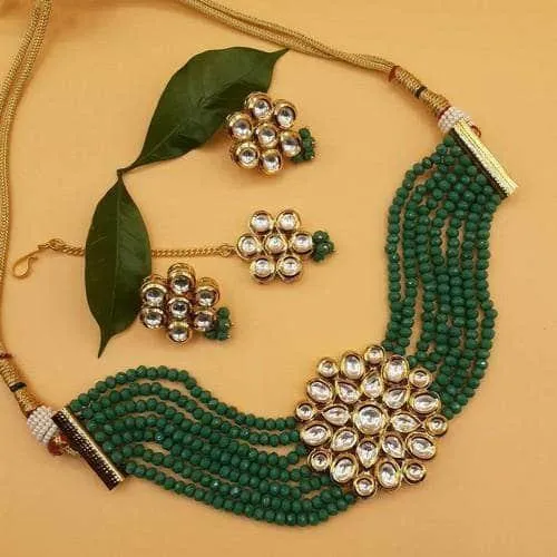 Big Kundan Patch Choker Set