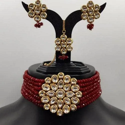 Big Kundan Patch Choker Set