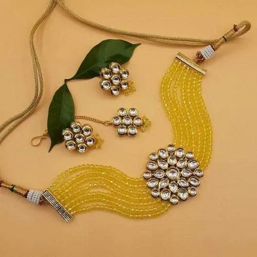 Big Kundan Patch Choker Set