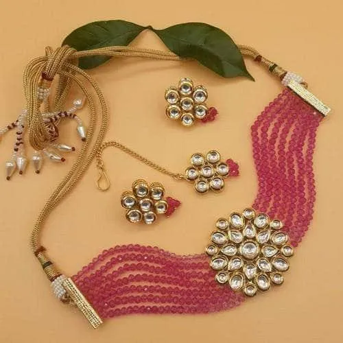 Big Kundan Patch Choker Set