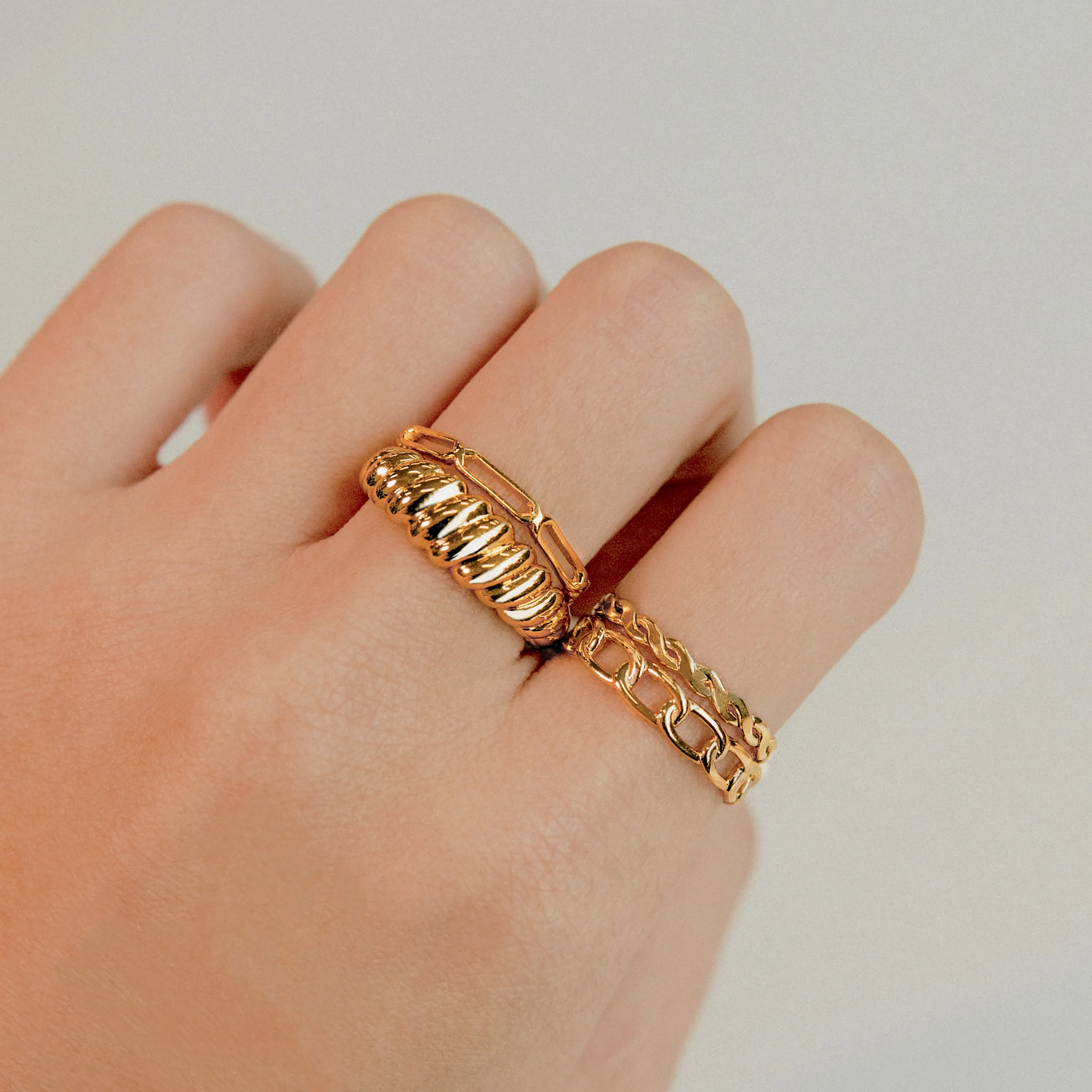 Boyfriend Chain Ring Gold