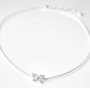 Butterfly Necklace, .925 Sterling Silver Choker