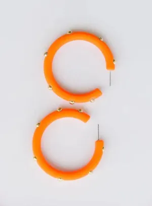 Candace Orange Large Hoop