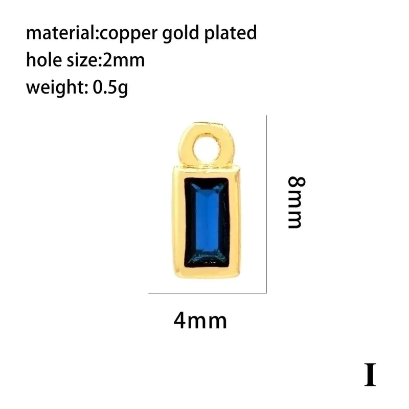 Casual Simple Style Round Rectangle Copper Plating Inlay Zircon 18k Gold Plated Charms