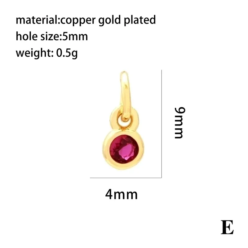 Casual Simple Style Round Rectangle Copper Plating Inlay Zircon 18k Gold Plated Charms