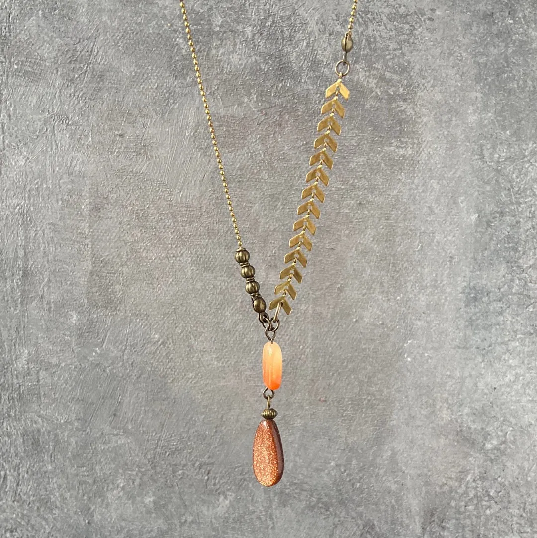 Chevron Sunstone Necklace