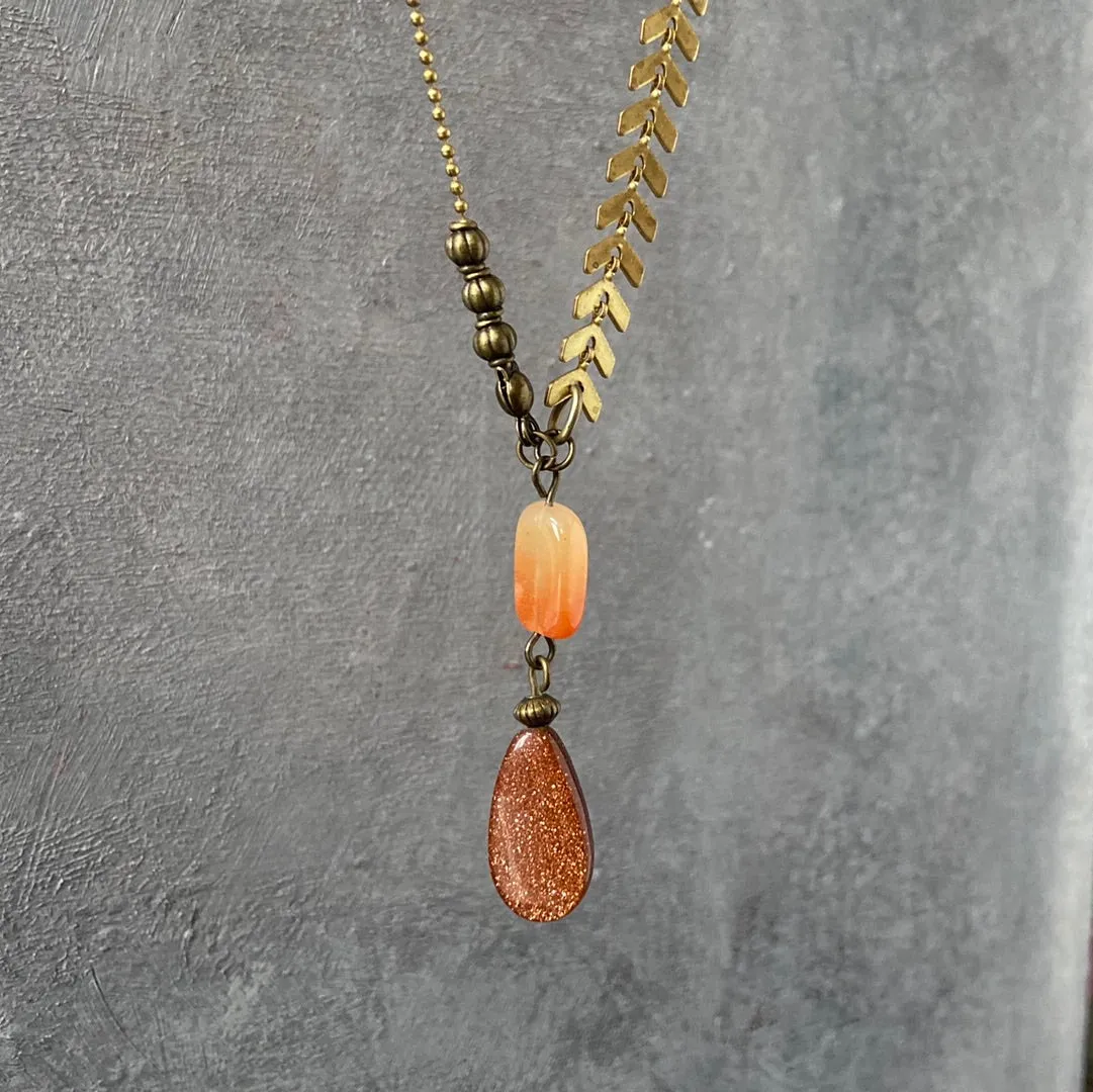 Chevron Sunstone Necklace