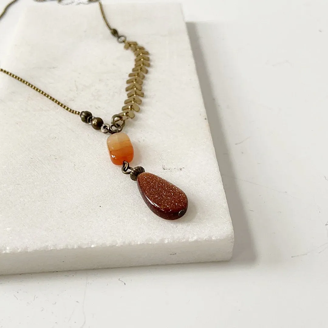 Chevron Sunstone Necklace