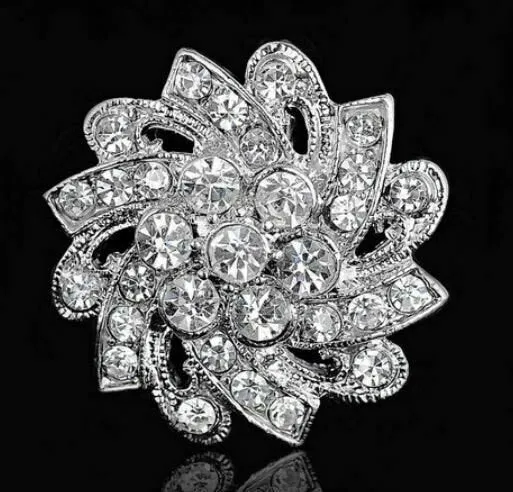 Christmas new year stunning diamonte silver plated brooch pin broach gift rr8