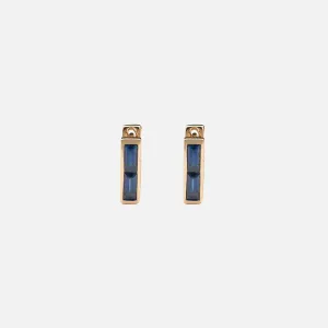 Chubby Sapphire Square Huggie Earrings