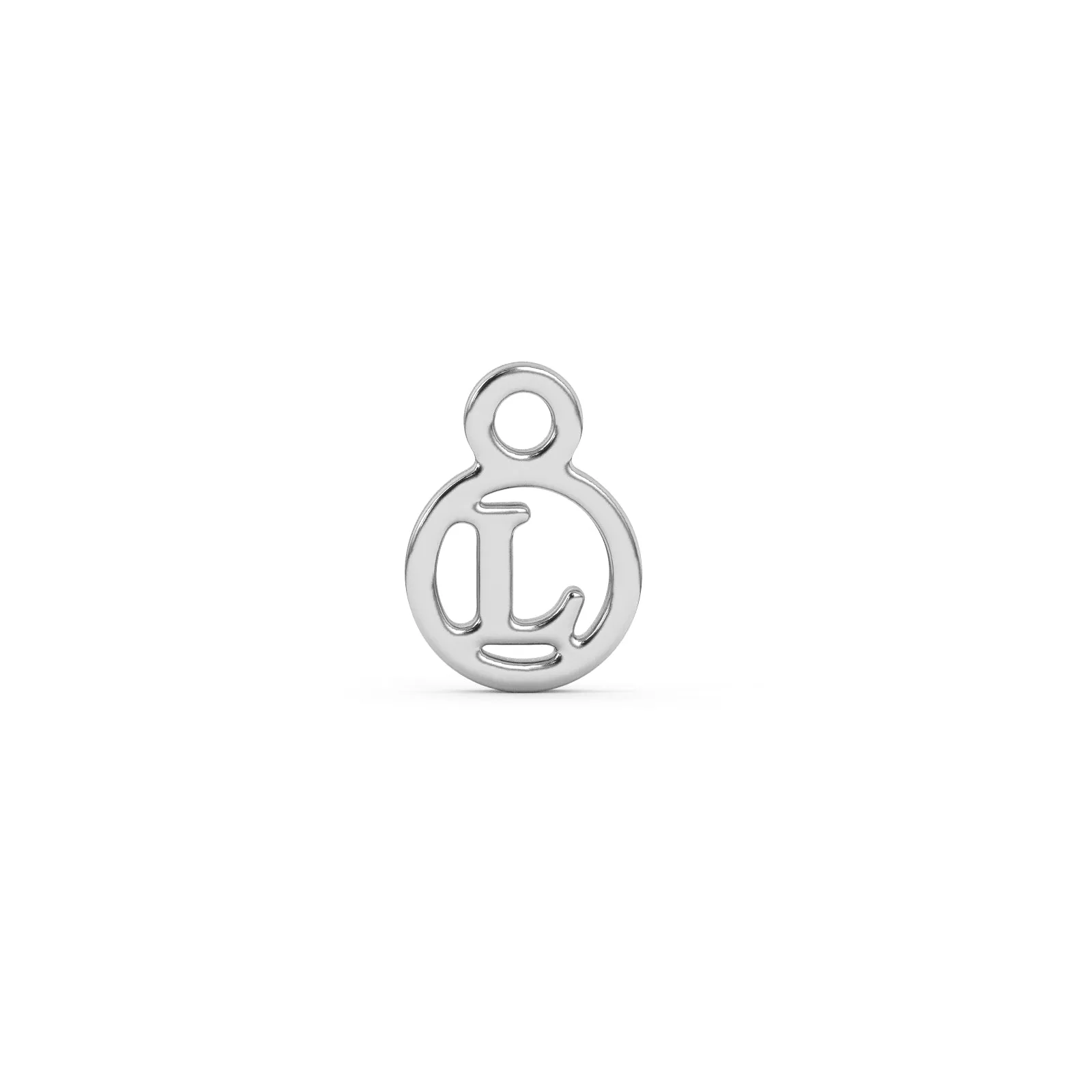 Circle Initial Charm - L | Sterling Silver