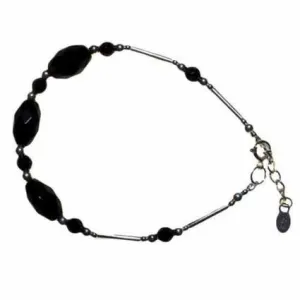 Classic Black Stone &amp; Silver Bracelet