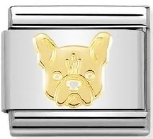 Classic SYMBOLS,steel , bonded yellow gold Dog   030162/54