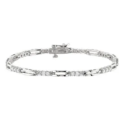 Classic Three Stone Diamond Tennis Bracelet