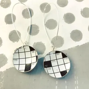 Crossword Puzzle Large Basin Tin Earrings