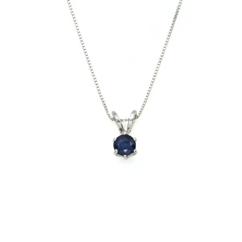 Dainty Sapphire Pendant - Natural Sapphire Necklace - Blue Minimalist Necklace