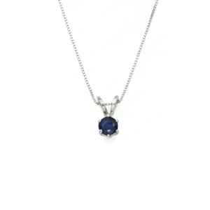 Dainty Sapphire Pendant - Natural Sapphire Necklace - Blue Minimalist Necklace