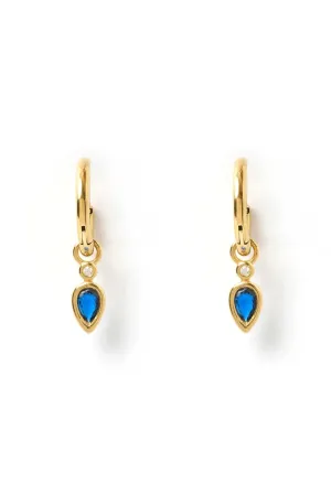 Daisy Gold Earrings - Sapphire