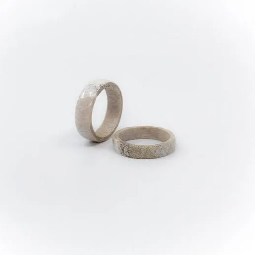 Deer Antler Titanium Wedding Band