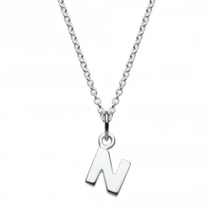 Dew Sterling Silver Dinky N Initial Pendant 9092HPN