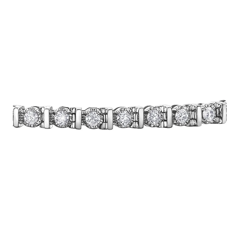 Diamond and White Gold Tennis Bracelet