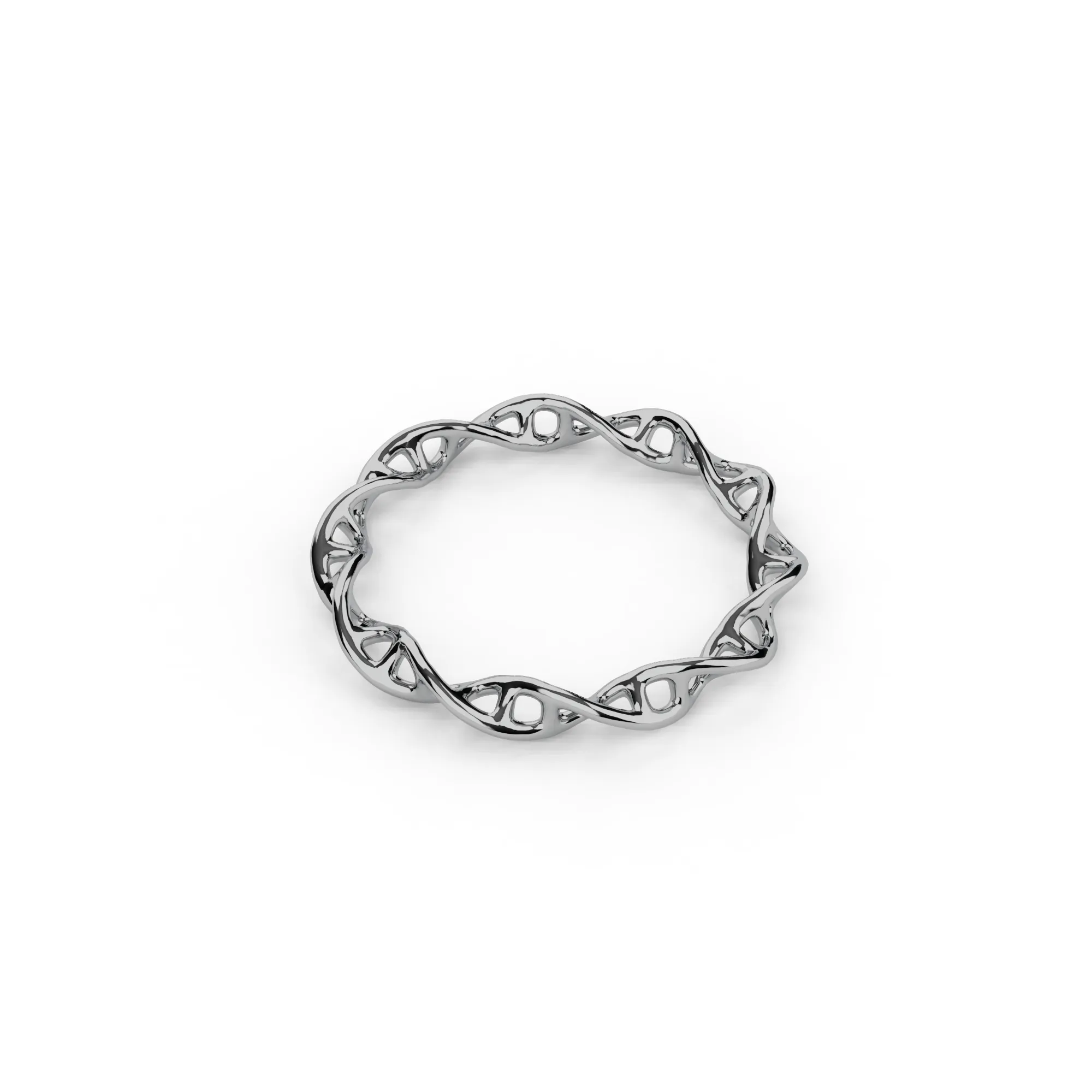 DNA ring | 14K solid white gold