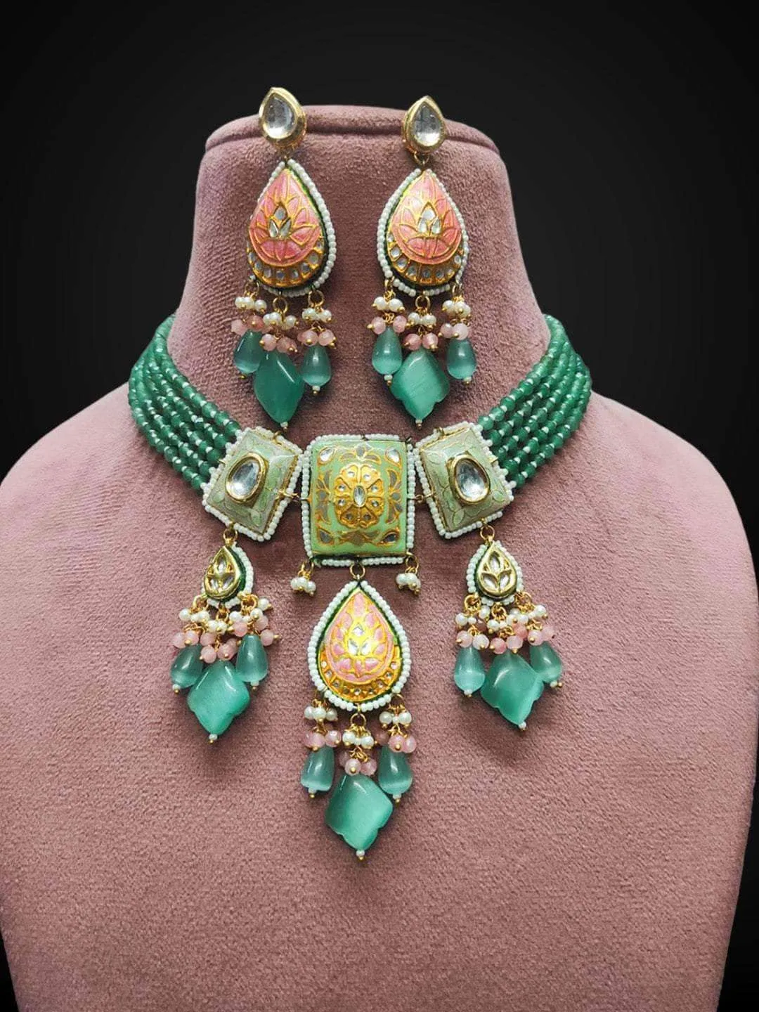 Drop Shaped Polki Kundan Choker