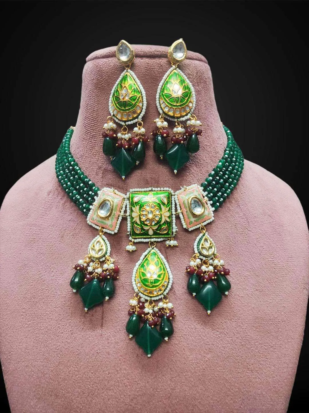 Drop Shaped Polki Kundan Choker