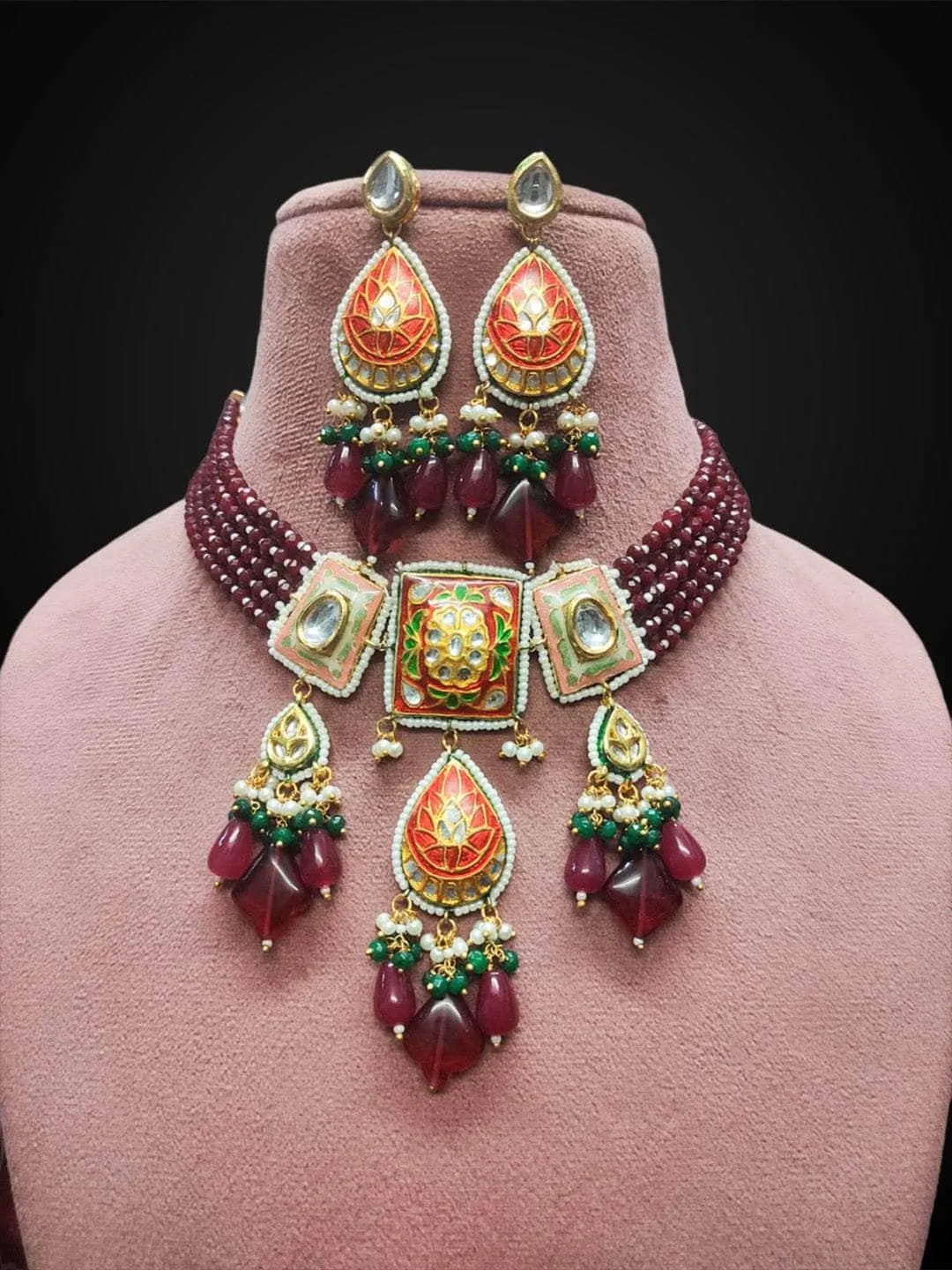 Drop Shaped Polki Kundan Choker