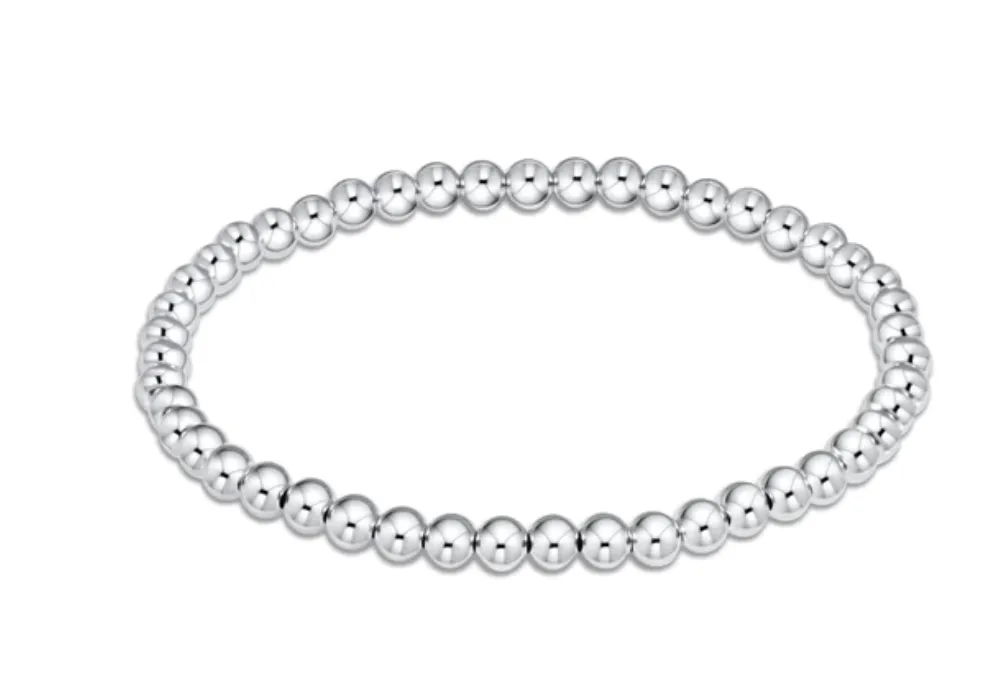 E Newton Classic Sterling Bracelet 4mm Bead