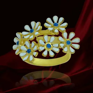 Enamel Daisy Ring