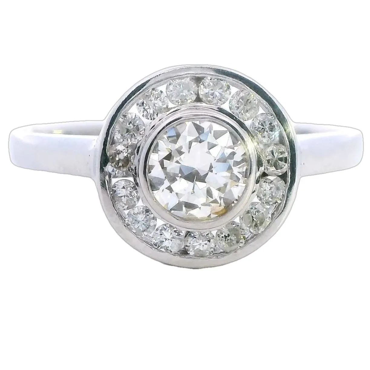 Exquisite Handmade 18ct White Gold 1ct Diamond Halo Ring - Perfect for Valentine