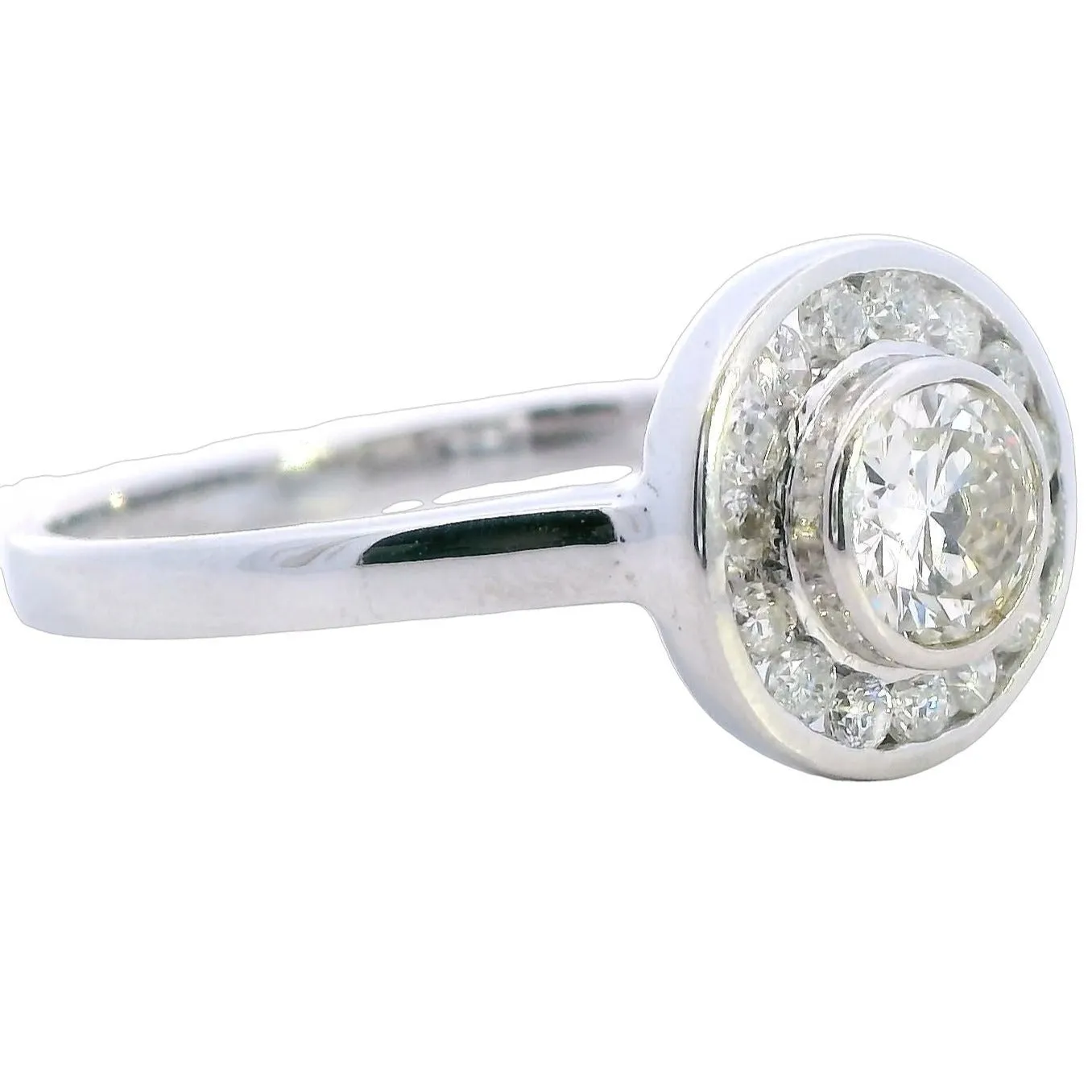 Exquisite Handmade 18ct White Gold 1ct Diamond Halo Ring - Perfect for Valentine