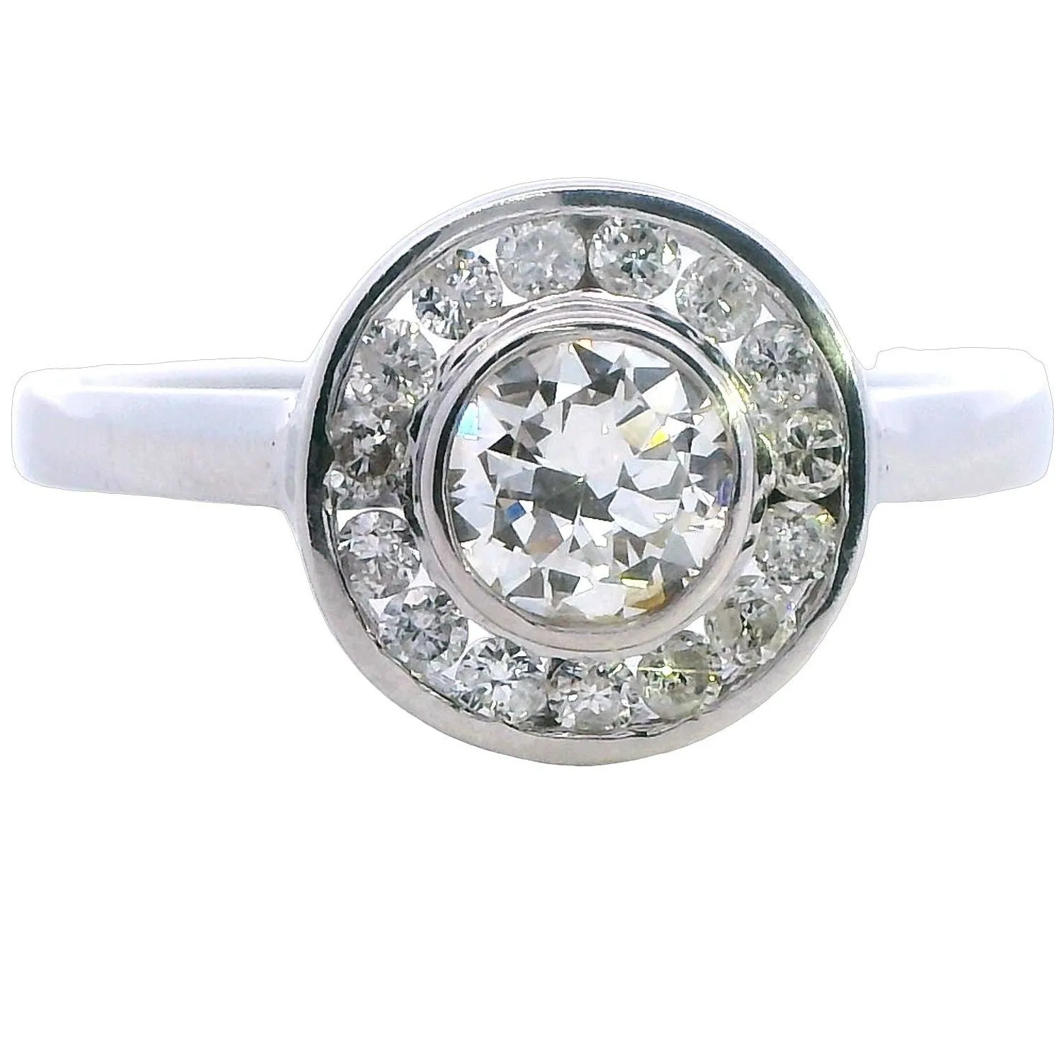 Exquisite Handmade 18ct White Gold 1ct Diamond Halo Ring - Perfect for Valentine